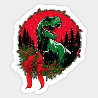 Dinosaur Christmas Sticker